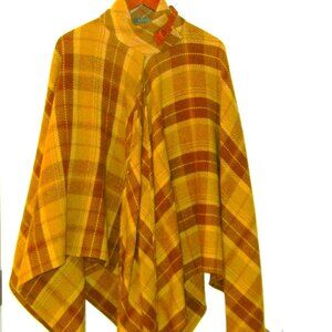 Ralph Lauren Leather Buckle Equestrian Wrap Wool Cape Poncho  Lg/XL